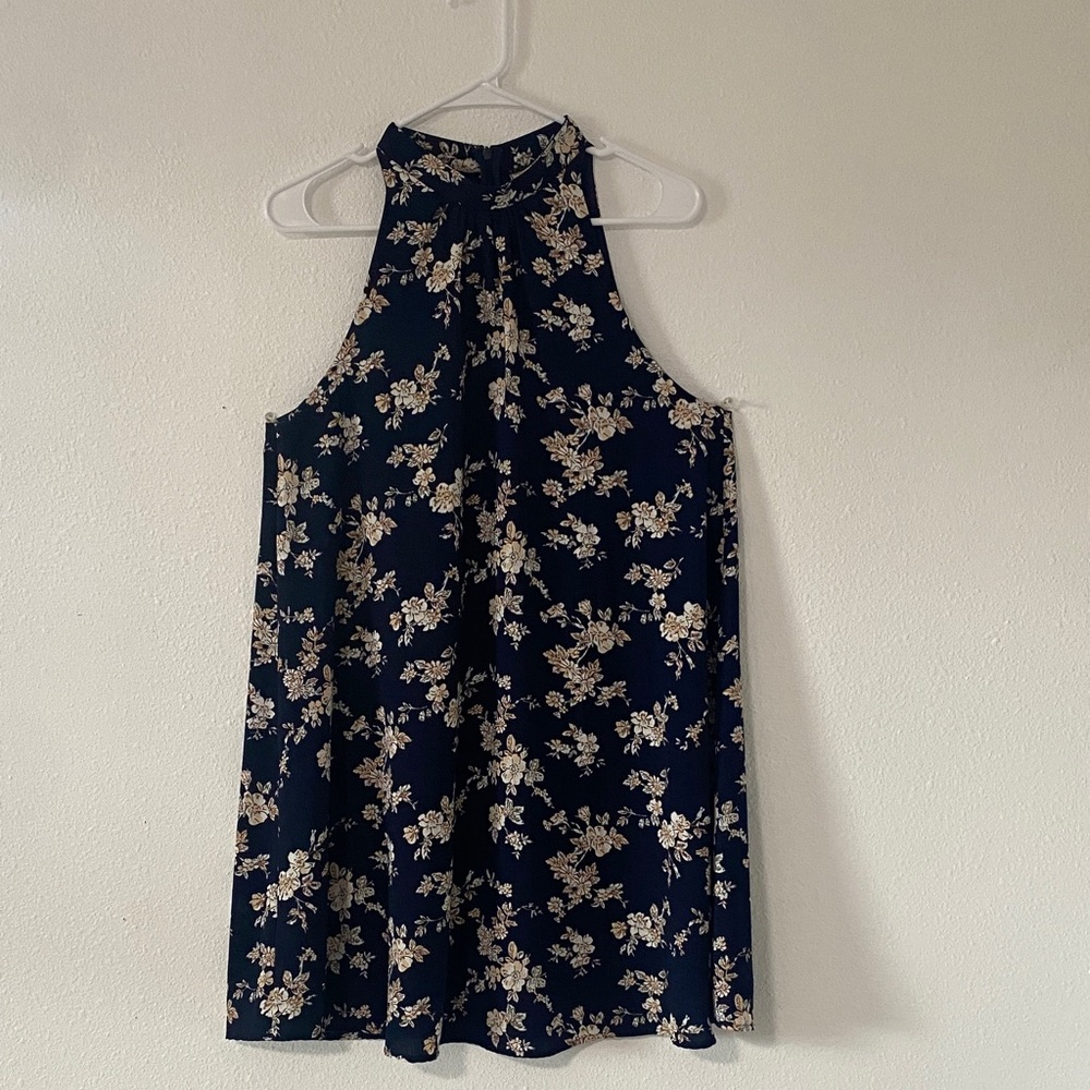 Le Lis Navy Floral Mini Dress